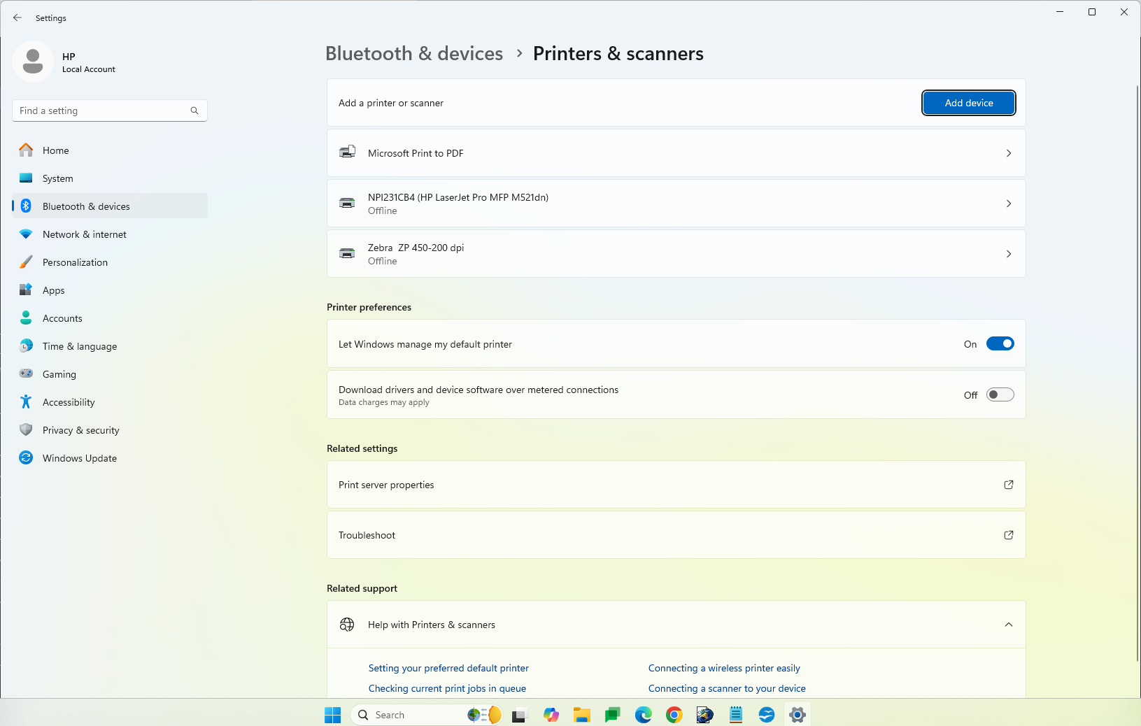 Printer Settings In Windows